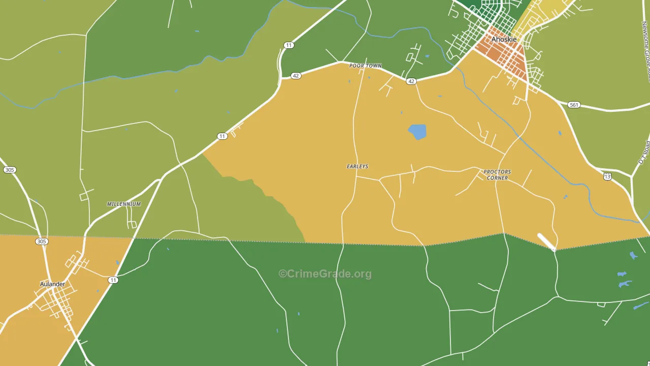 Earley, NC Map of Drug-Related Crime Rates