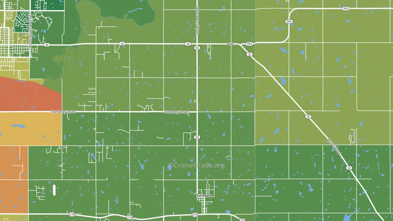 Earlsboro, OK Map of Drug-Related Crime Rates