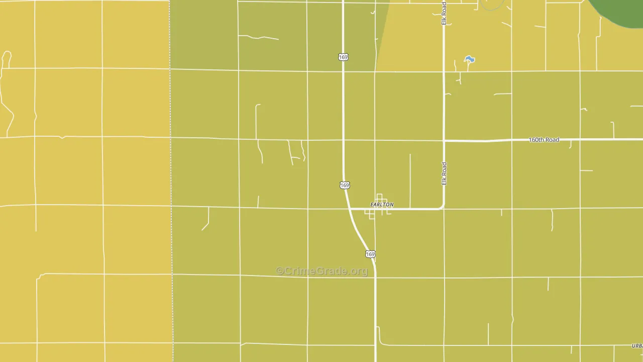 Earlton, KS Map of Drug-Related Crime Rates