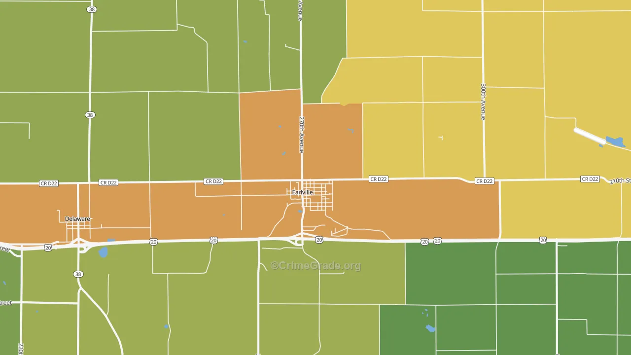 Earlville, IA Map of Drug-Related Crime Rates