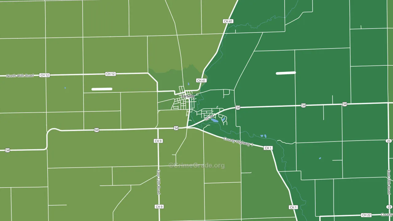 Earlville, IL Map of Drug-Related Crime Rates
