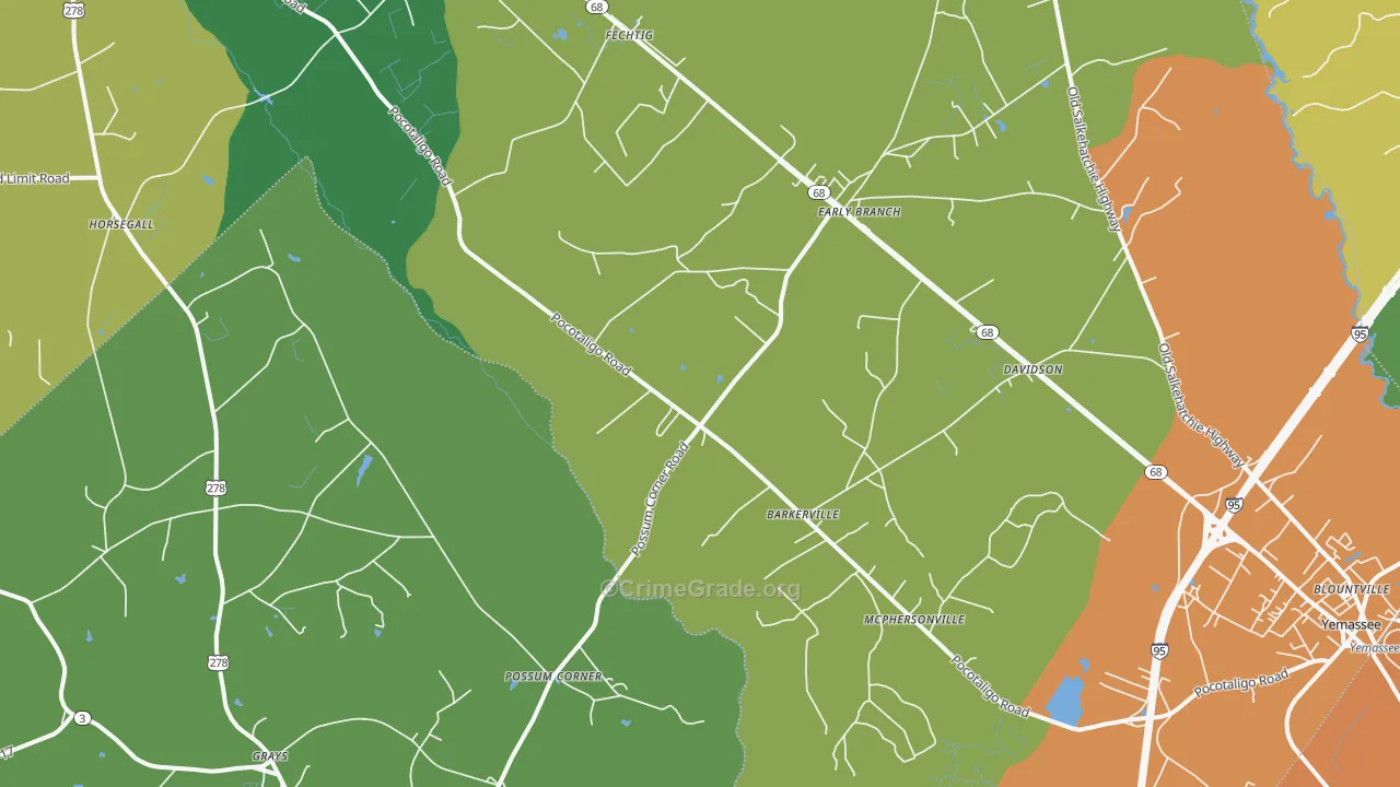 Early Branch, SC Map of Drug-Related Crime Rates