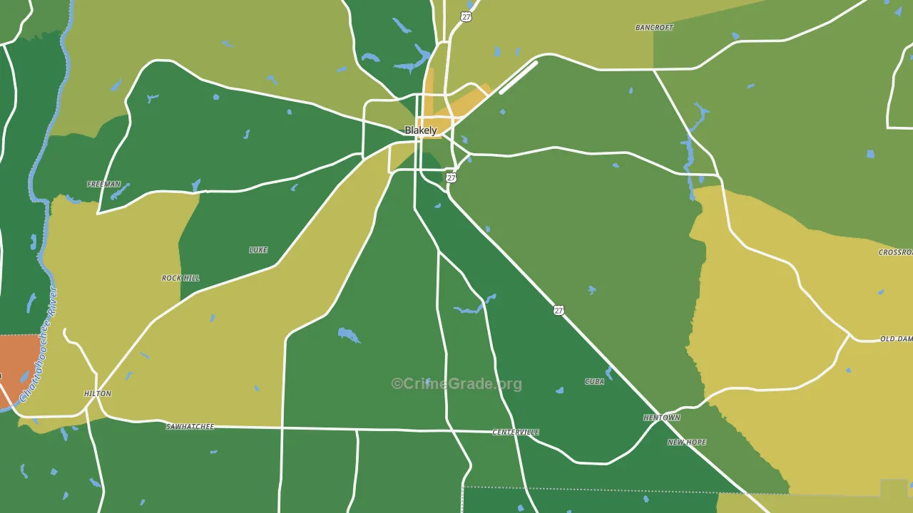 Early County, GA Map of Drug-Related Crime Rates