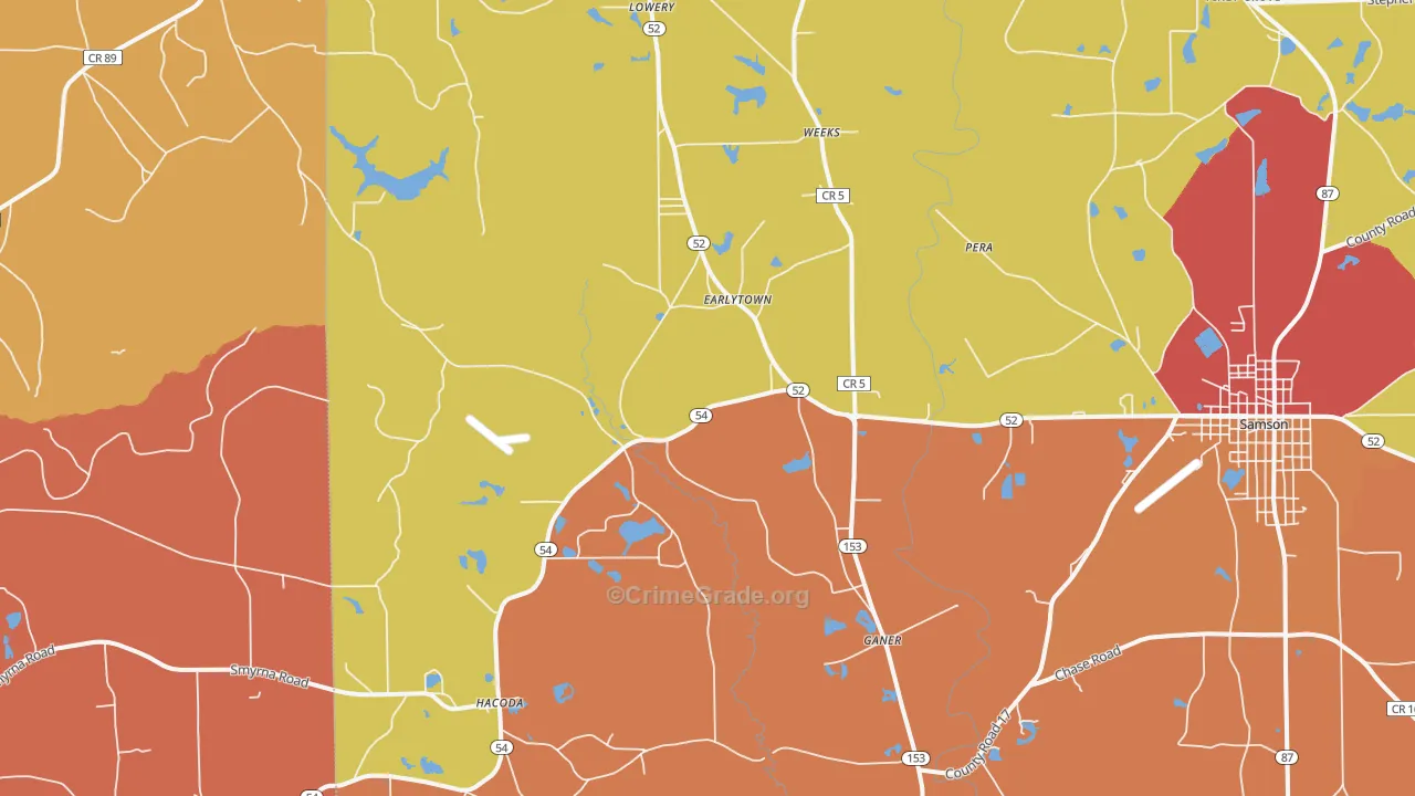 Earlytown, AL Map of Drug-Related Crime Rates