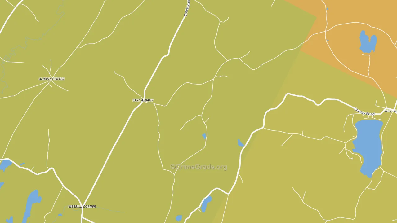 East Albany, VT Map of Drug-Related Crime Rates