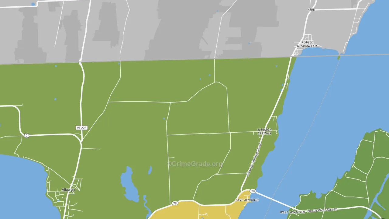 East Alburg, VT Map of Drug-Related Crime Rates
