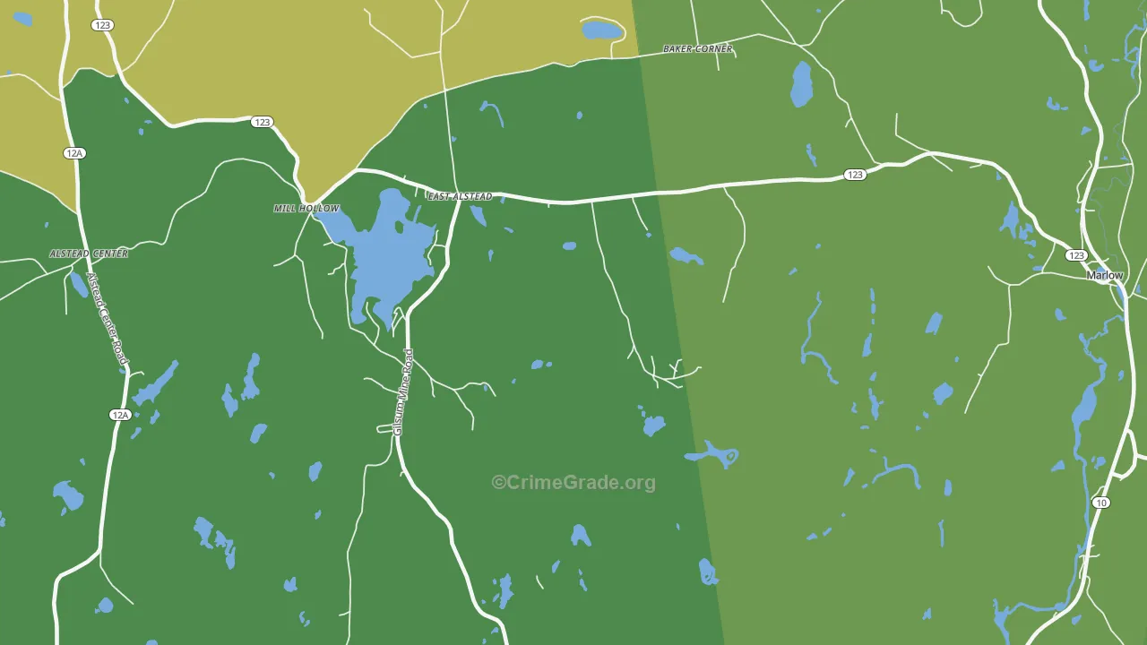 East Alstead, NH Map of Drug-Related Crime Rates