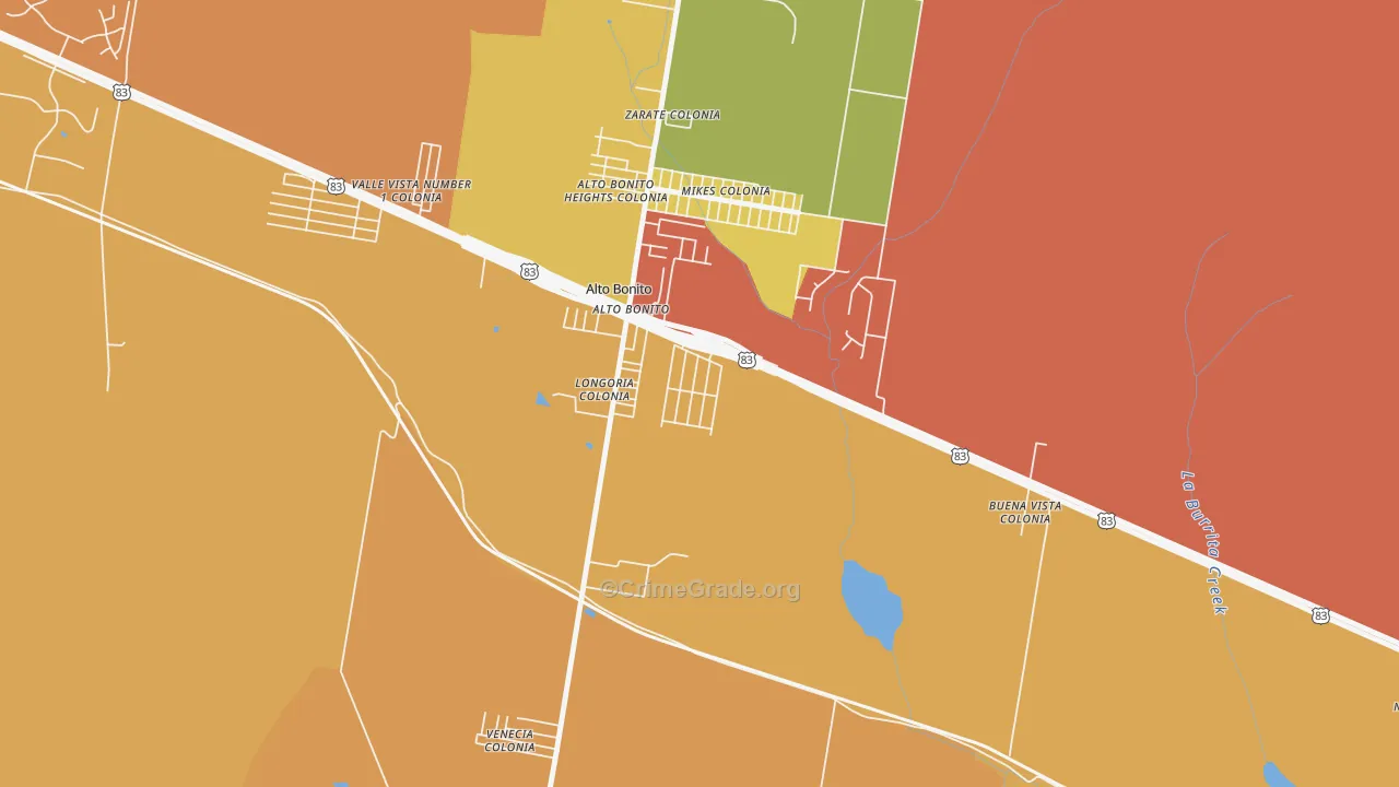 East Alto Bonito, TX Map of Drug-Related Crime Rates