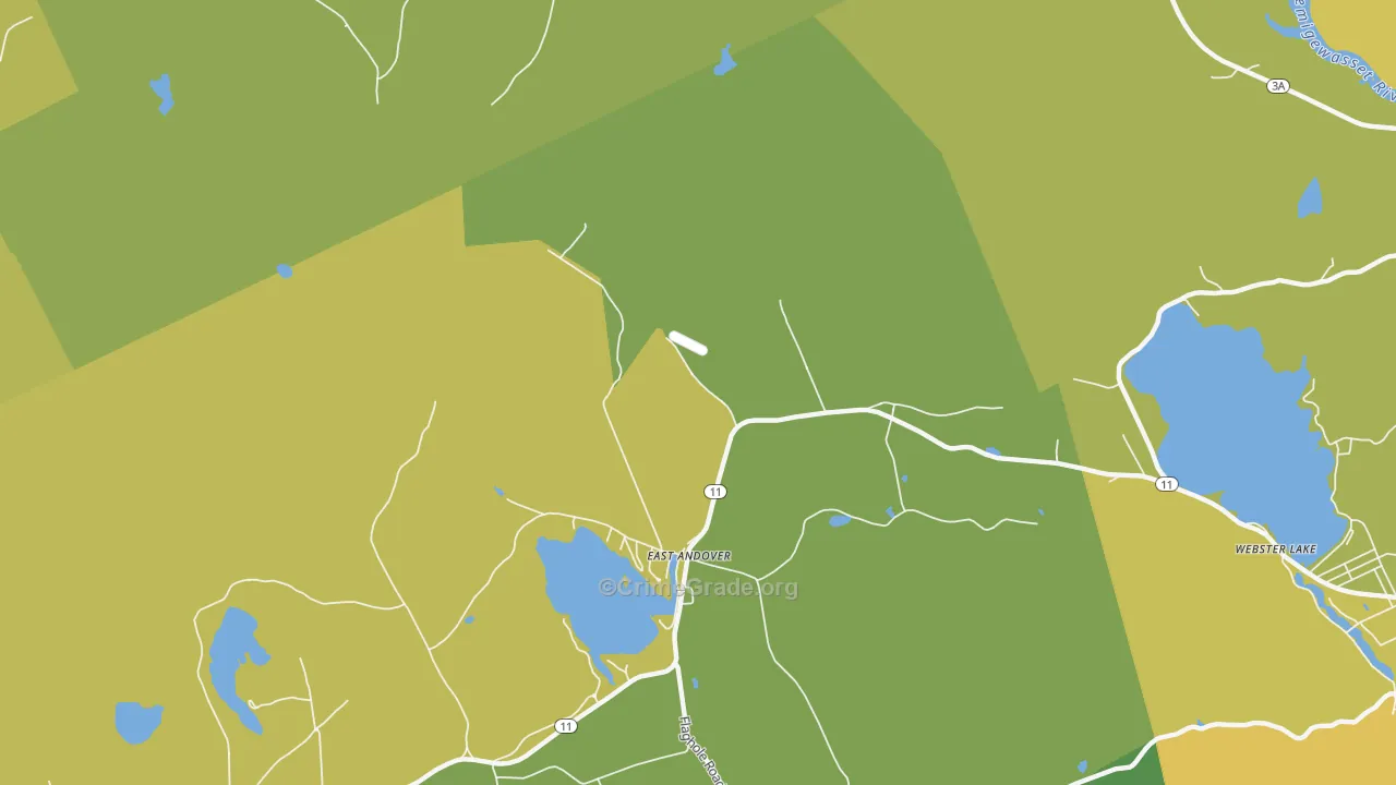 East Andover, NH Map of Drug-Related Crime Rates
