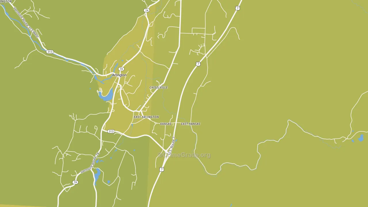 East Arlington, VT Map of Drug-Related Crime Rates