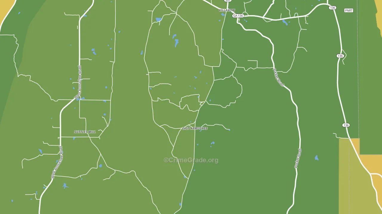 East Armuchee, GA Map of Drug-Related Crime Rates