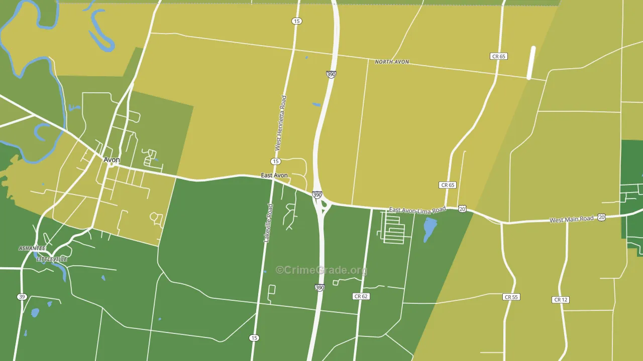 East Avon, NY Map of Drug-Related Crime Rates