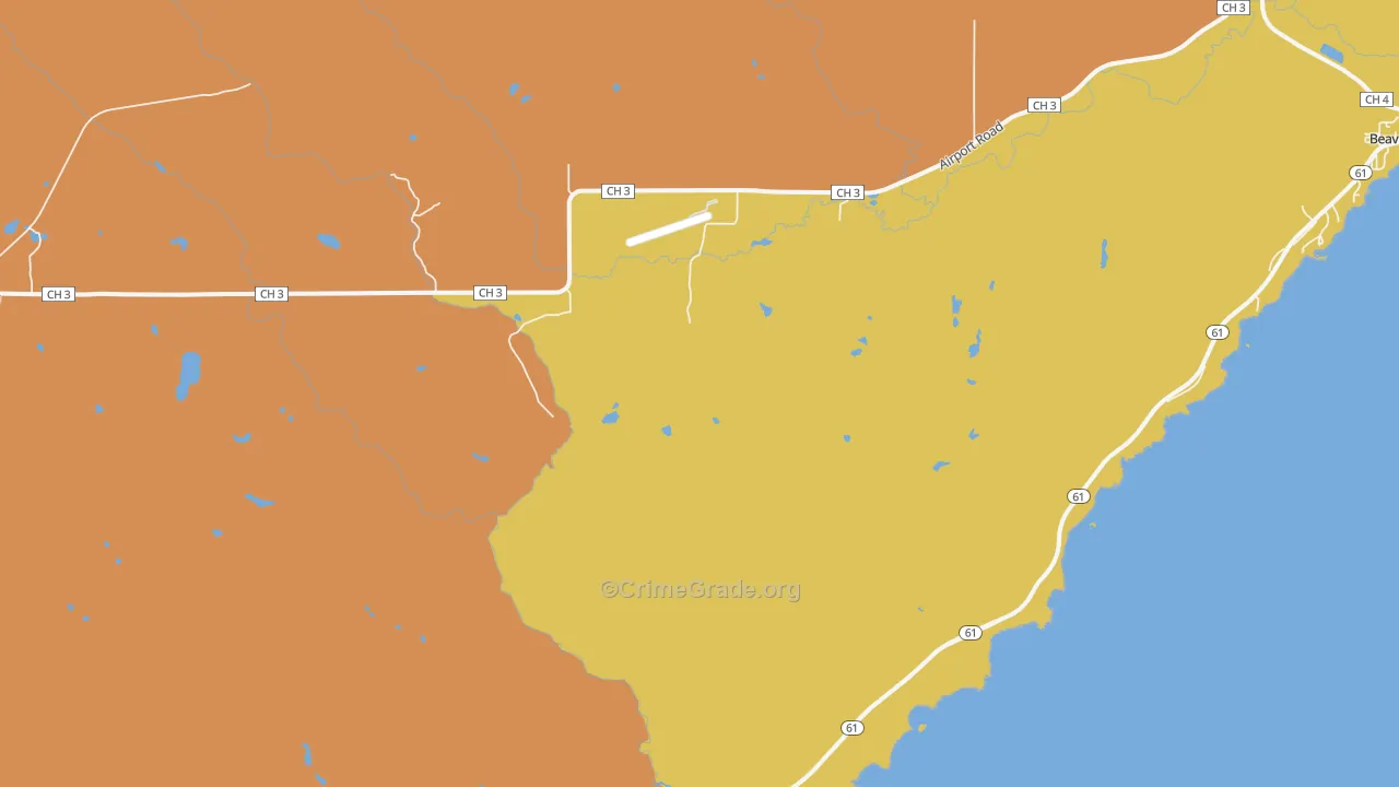 East Beaver Bay, MN Map of Drug-Related Crime Rates