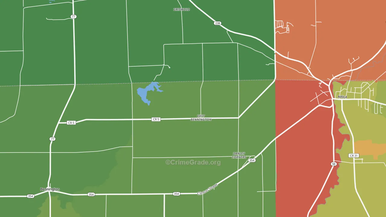 East Bennington, NY Map of Drug-Related Crime Rates