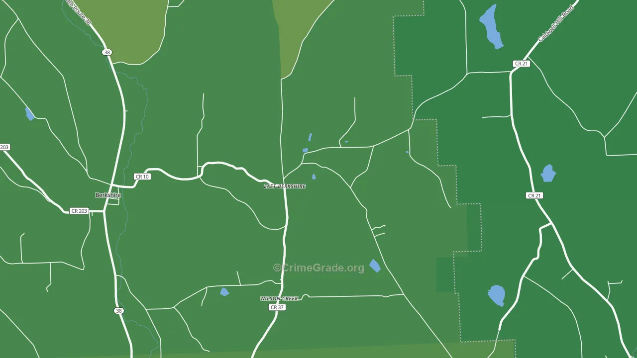 East Berkshire, NY Map of Drug-Related Crime Rates