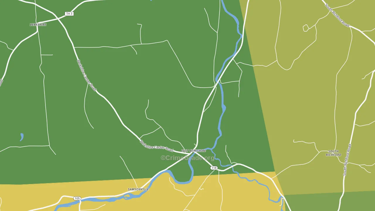 East Berkshire, VT Map of Drug-Related Crime Rates