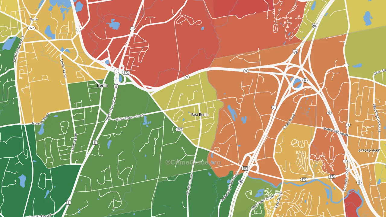 East Berlin, CT Map of Drug-Related Crime Rates