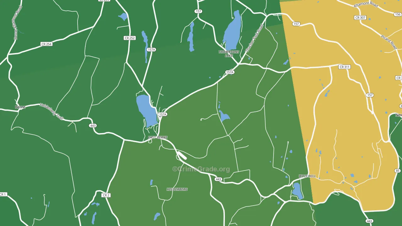 East Berne, NY Map of Drug-Related Crime Rates