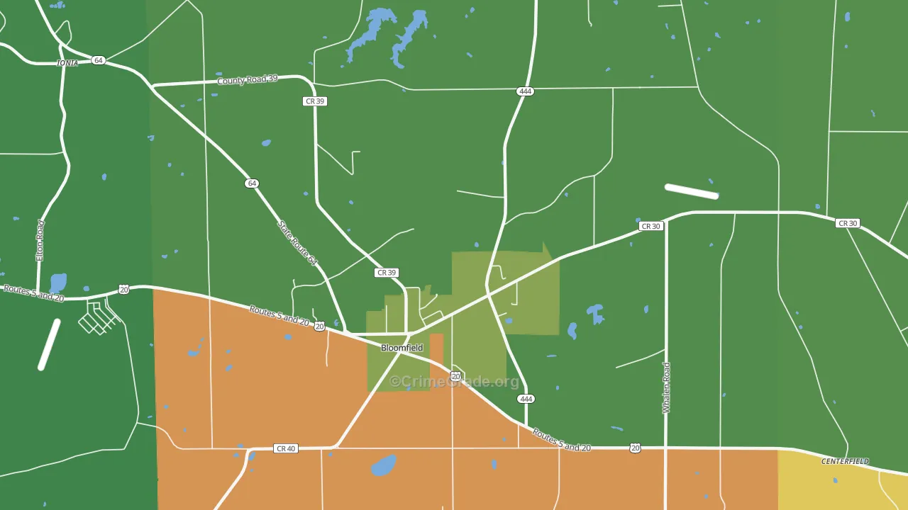 East Bloomfield, NY Map of Drug-Related Crime Rates