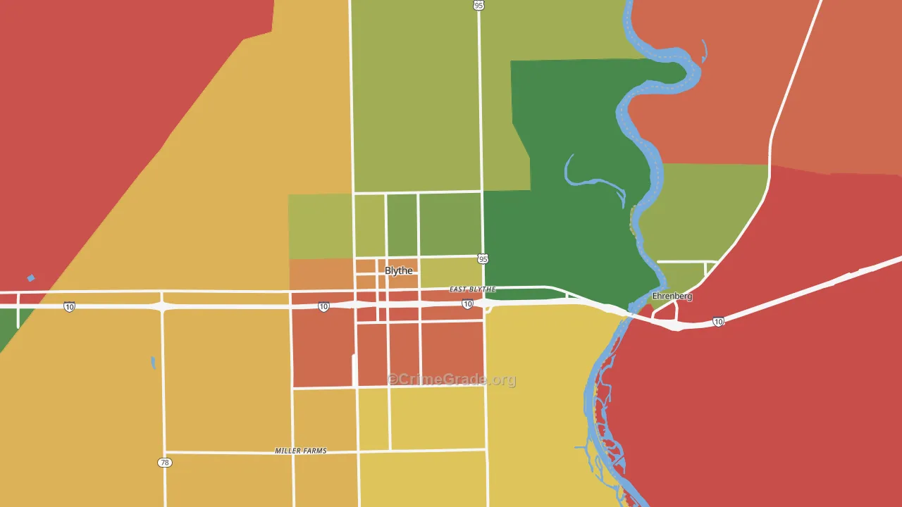 East Blythe, CA Map of Drug-Related Crime Rates