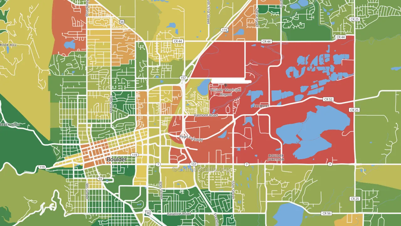 East Boulder, Boulder, CO Map of Drug-Related Crime Rates