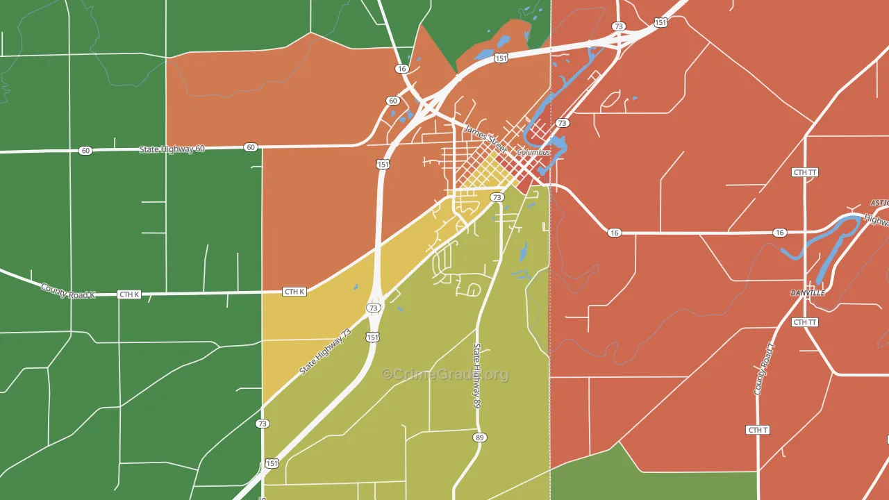 East Bristol, WI Map of Drug-Related Crime Rates