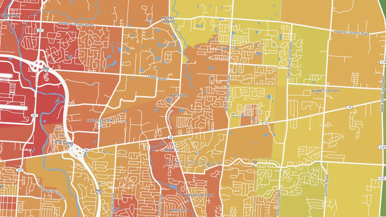East Broad, Black Lick, OH Map of Drug-Related Crime Rates