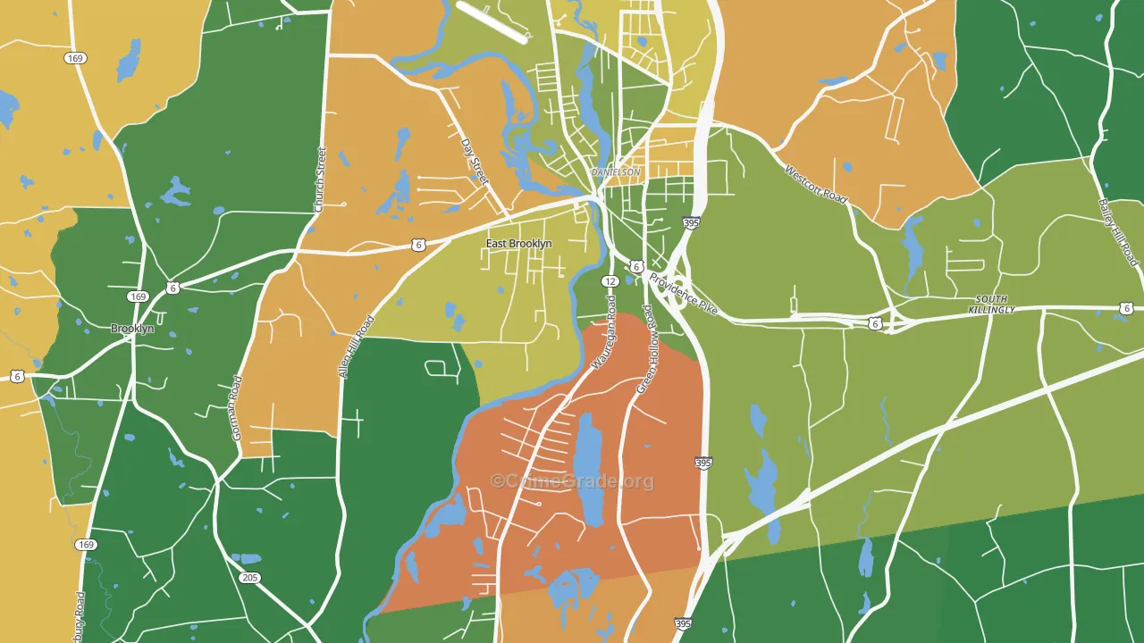 East Brooklyn, CT Map of Drug-Related Crime Rates