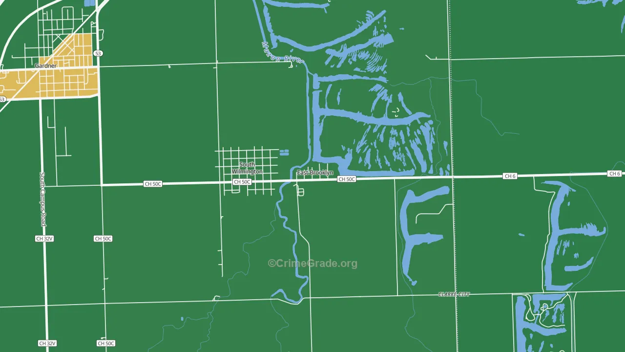 East Brooklyn, IL Map of Drug-Related Crime Rates