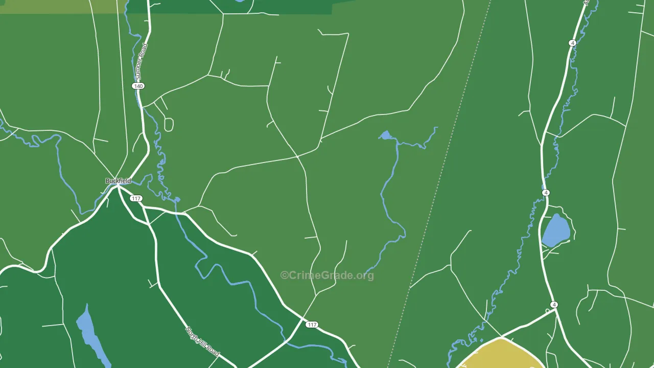 East Buckfield, ME Map of Drug-Related Crime Rates
