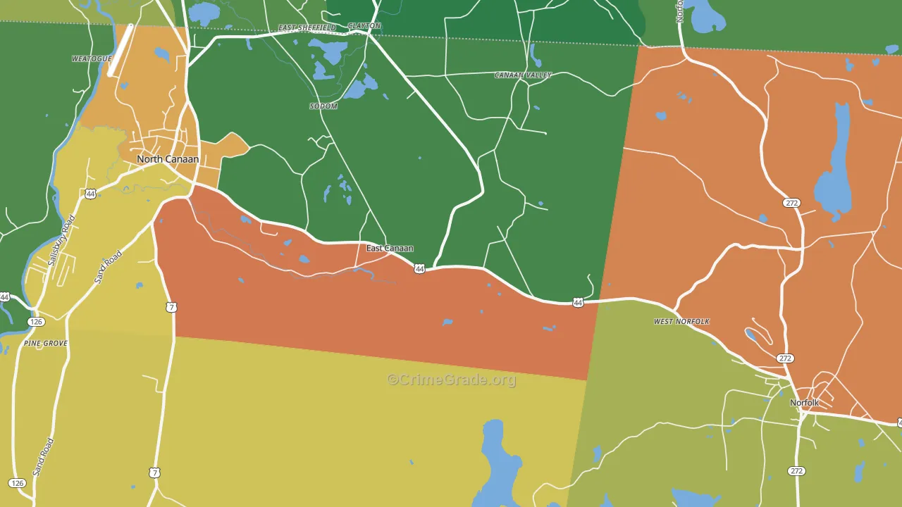 East Canaan, CT Map of Drug-Related Crime Rates