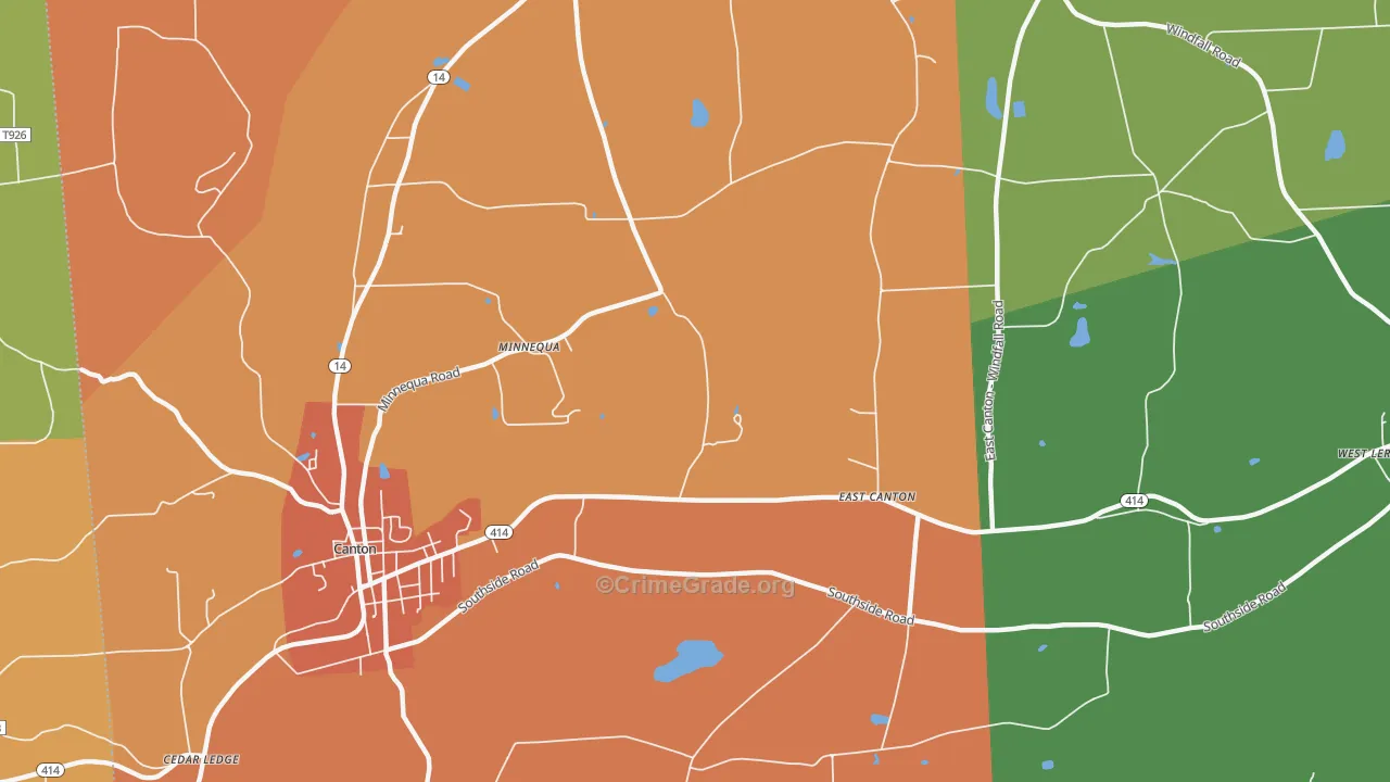 East Canton, PA Map of Drug-Related Crime Rates