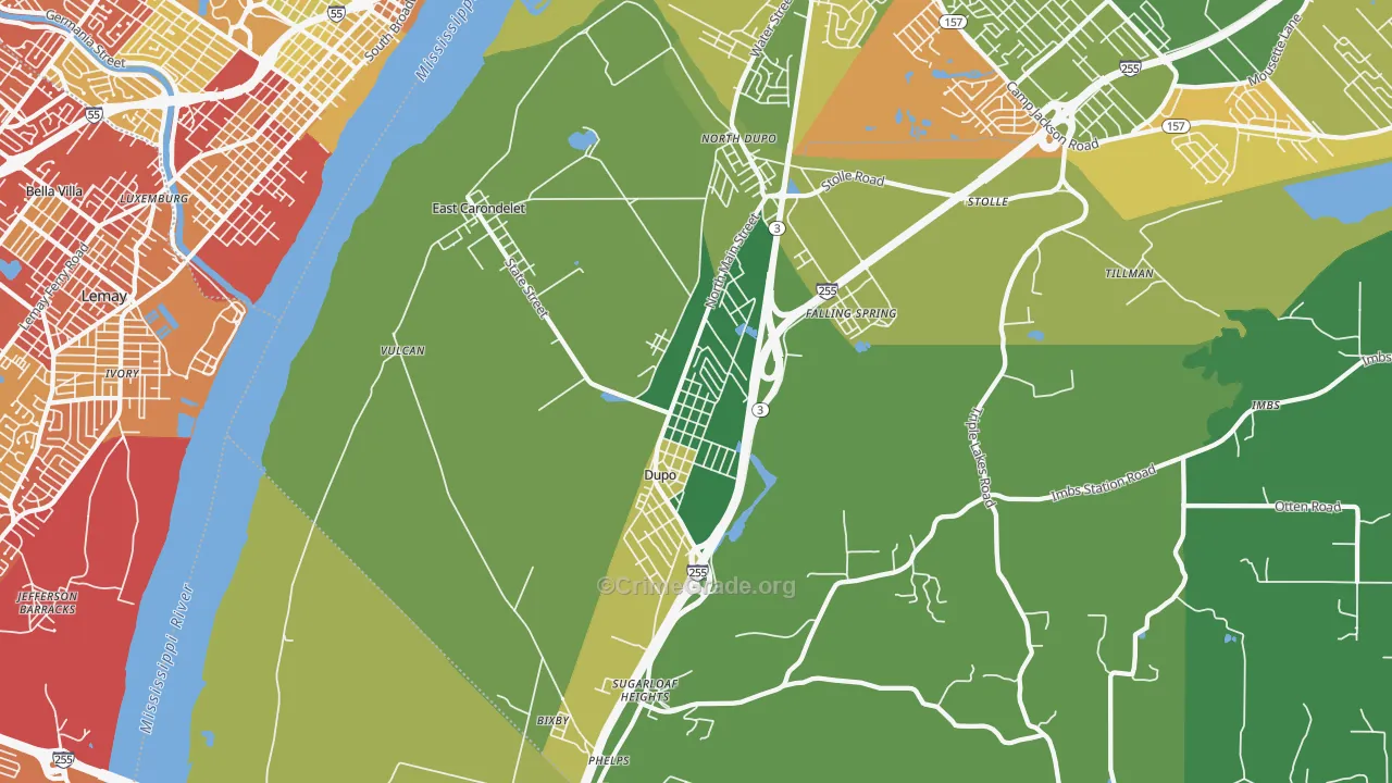 East Carondelet, IL Map of Drug-Related Crime Rates