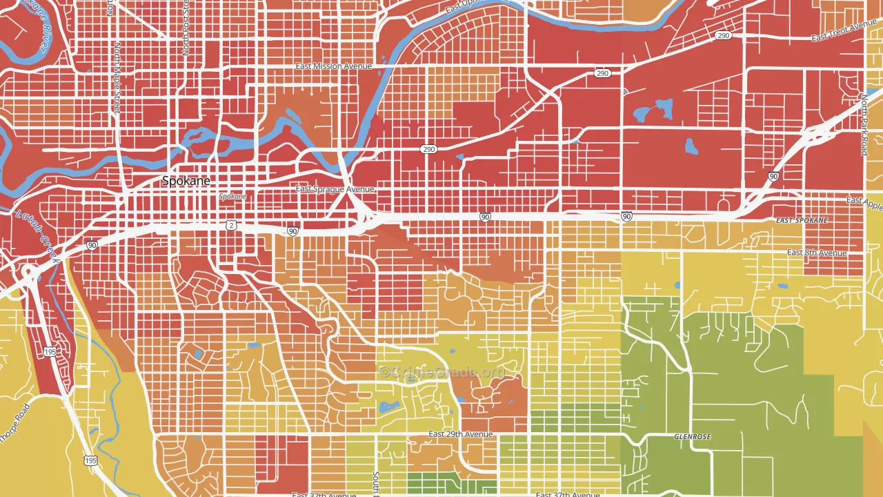 East Central, Spokane, WA Map of Drug-Related Crime Rates
