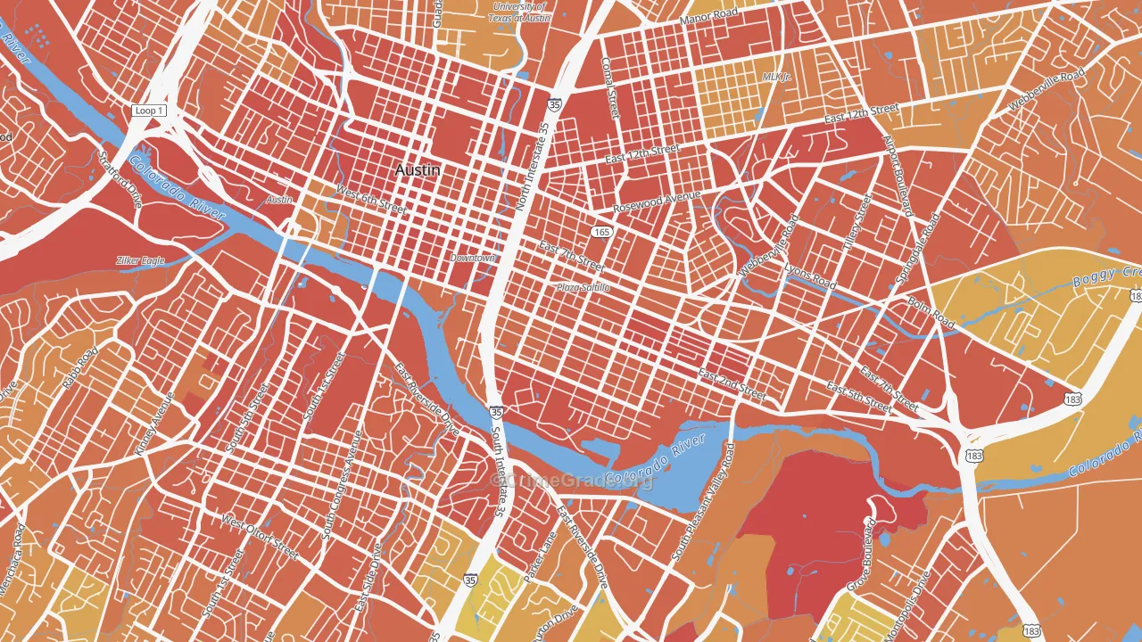 East Cesar Chavez, Austin, TX Map of Drug-Related Crime Rates