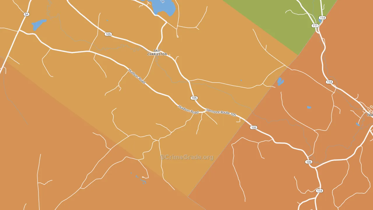 East Charleston, VT Map of Drug-Related Crime Rates