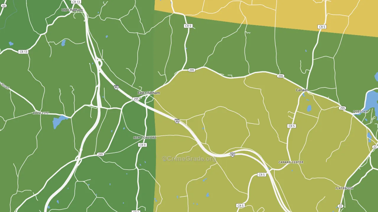 East Chatham, NY Map of Drug-Related Crime Rates