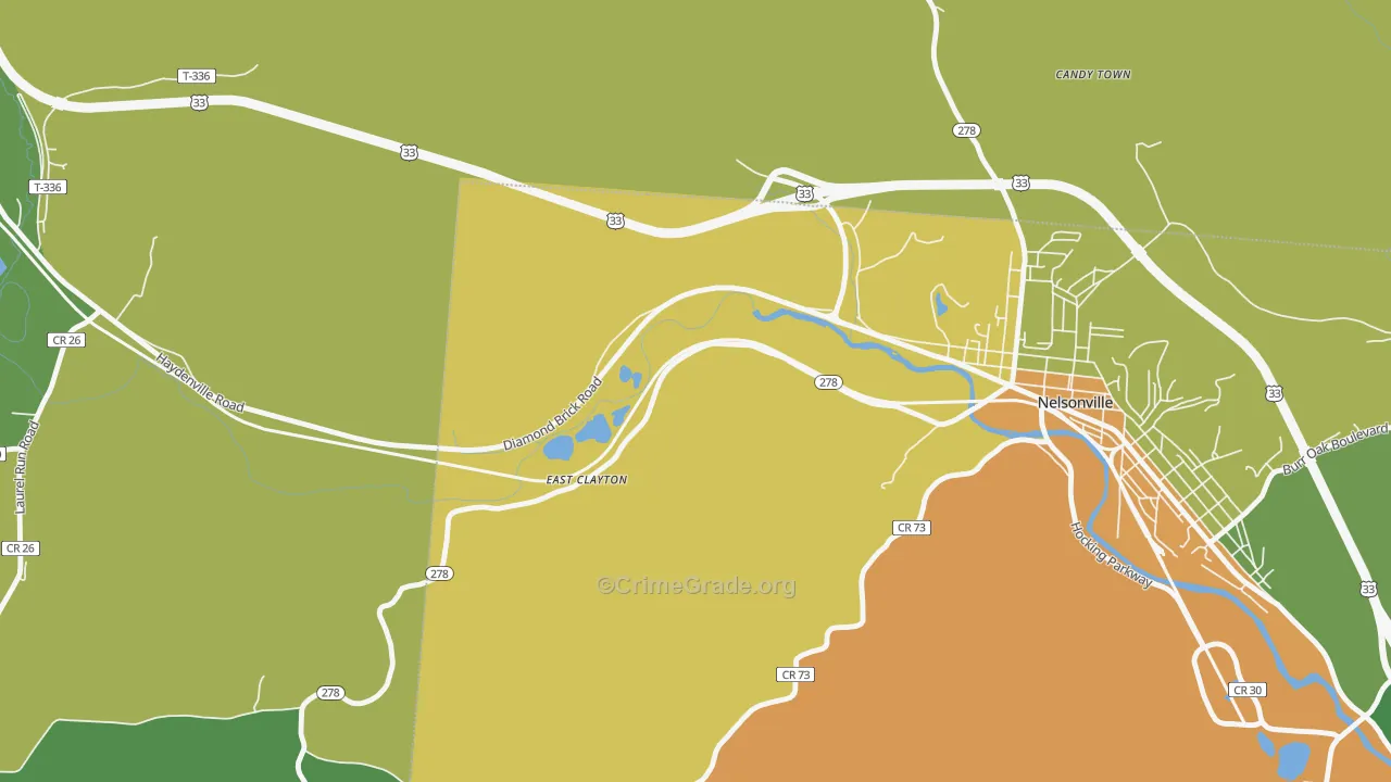East Clayton, OH Map of Drug-Related Crime Rates