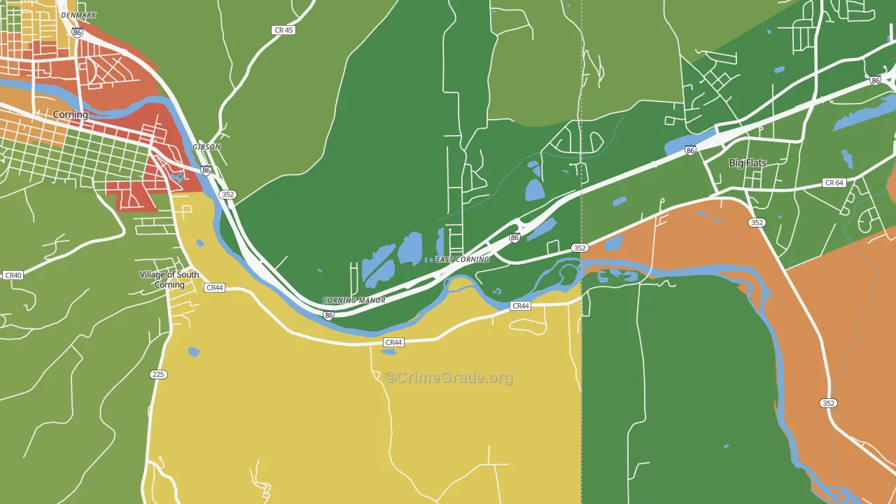East Corning, NY Map of Drug-Related Crime Rates
