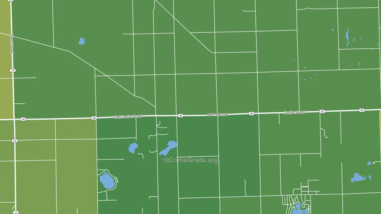 East Dayton, MI Map of Drug-Related Crime Rates
