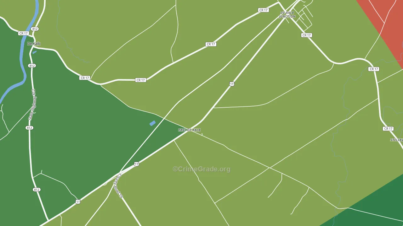 East De Kalb, NY Map of Drug-Related Crime Rates