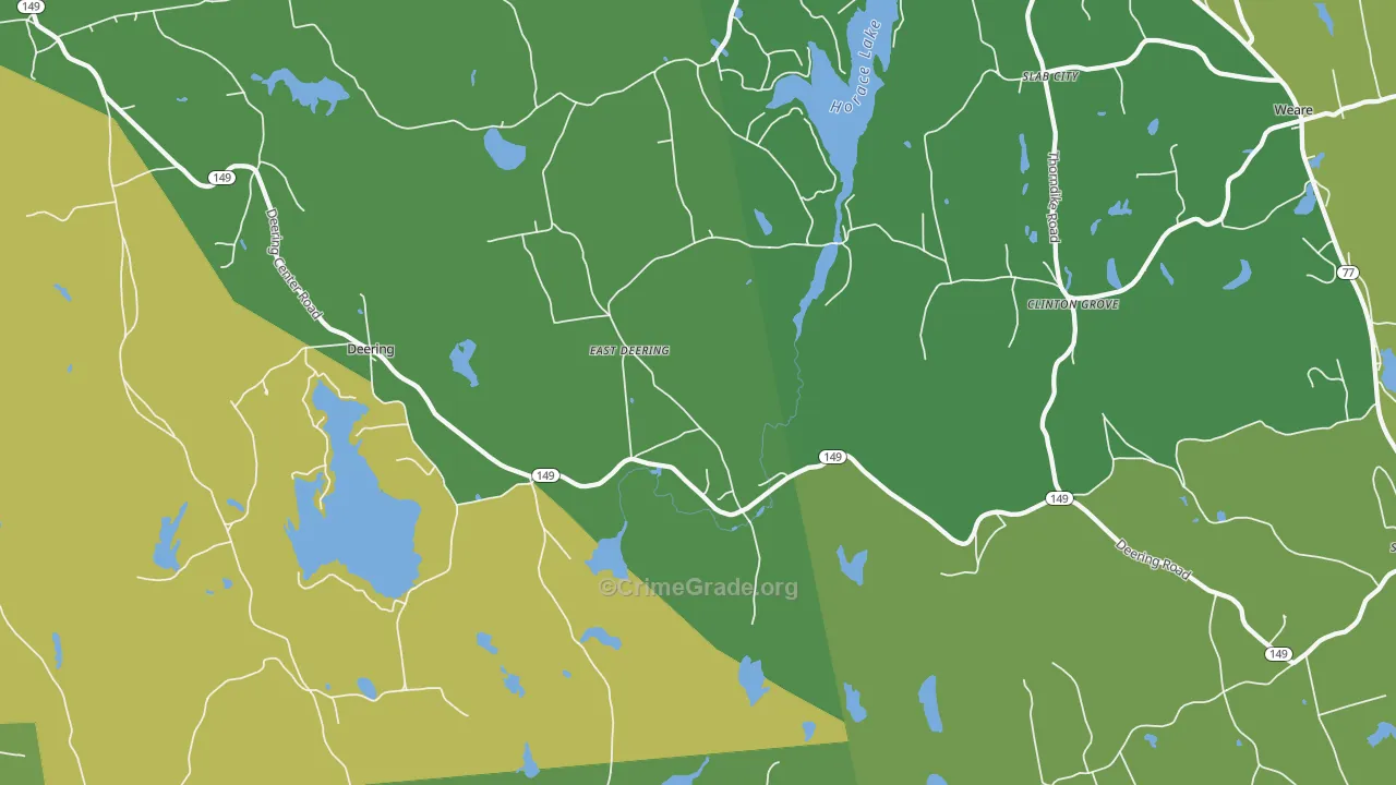 East Deering, NH Map of Drug-Related Crime Rates