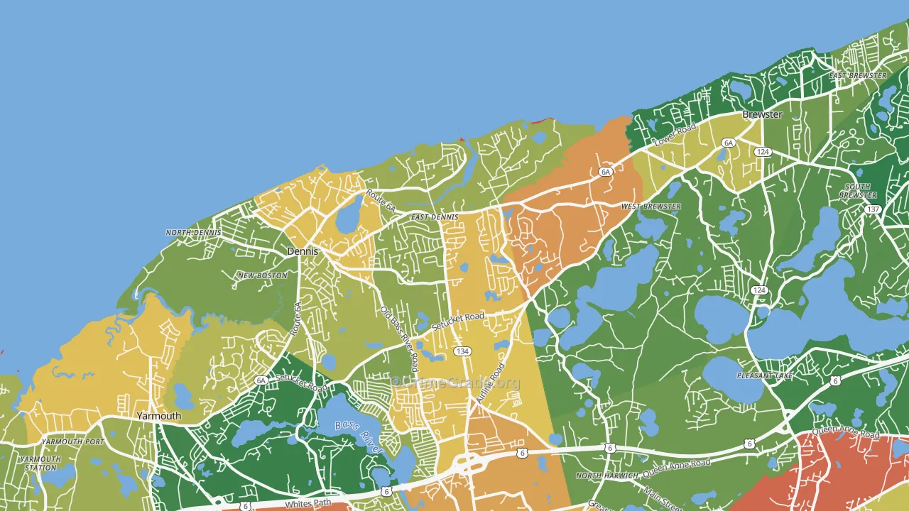East Dennis, MA Map of Drug-Related Crime Rates