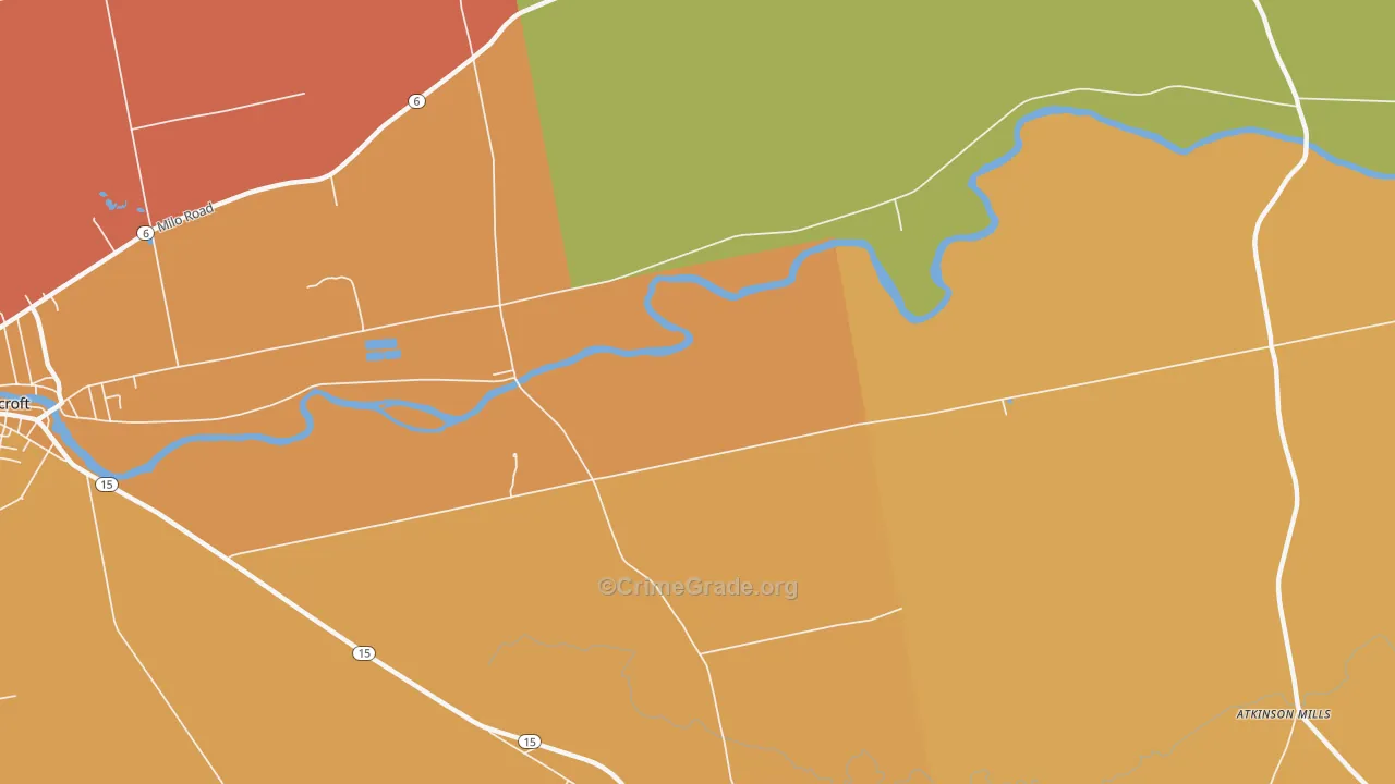 East Dover, ME Map of Drug-Related Crime Rates