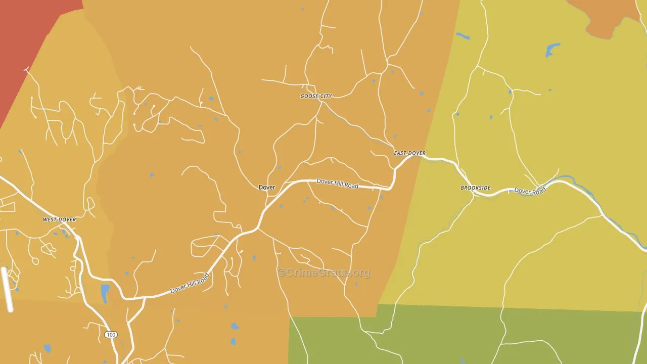 East Dover, VT Map of Drug-Related Crime Rates