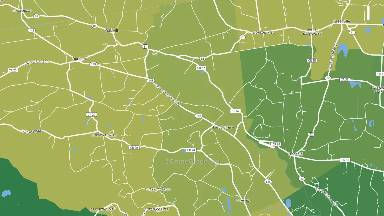 East Durham, NY Map of Drug-Related Crime Rates