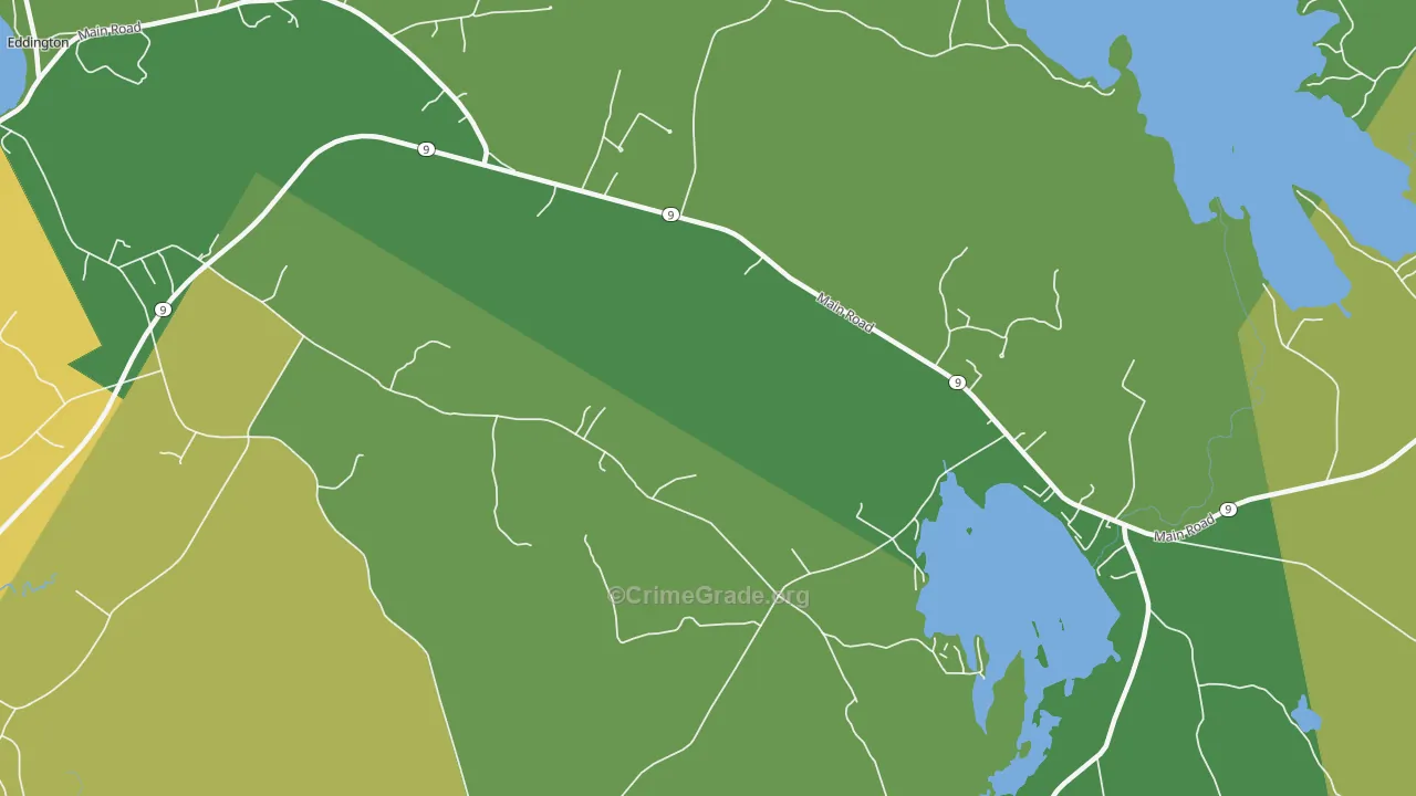 East Eddington, ME Map of Drug-Related Crime Rates