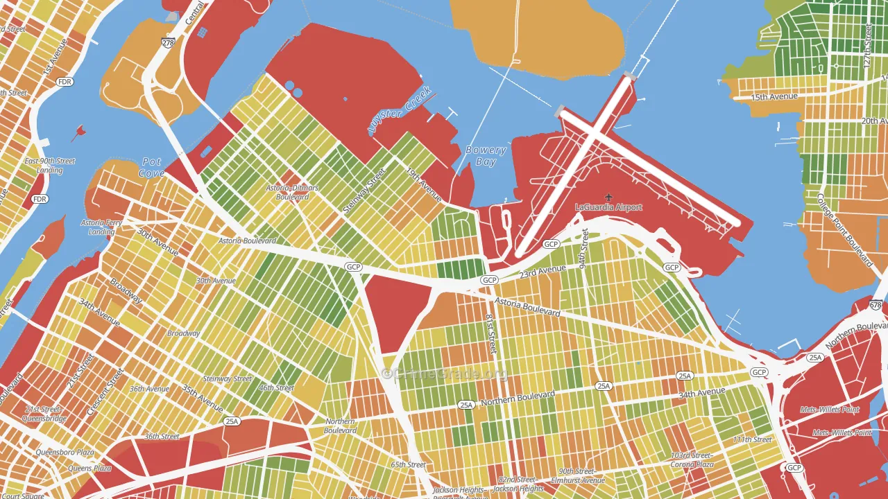 East Elmhurst, Queens, NY Map of Drug-Related Crime Rates
