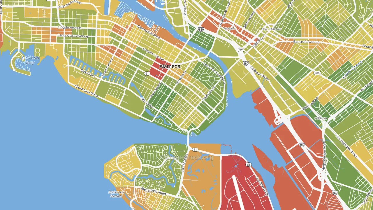 East End, Alameda, CA Map of Drug-Related Crime Rates