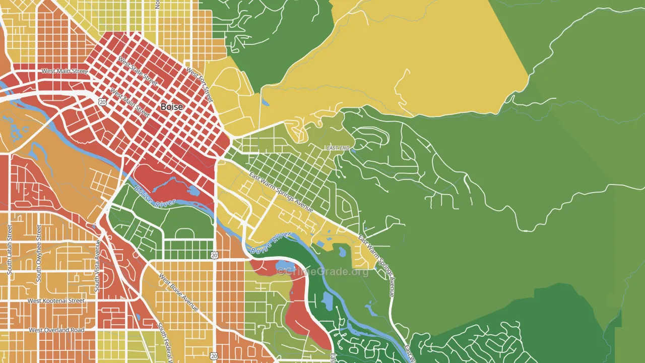 East End, Boise, ID Map of Drug-Related Crime Rates